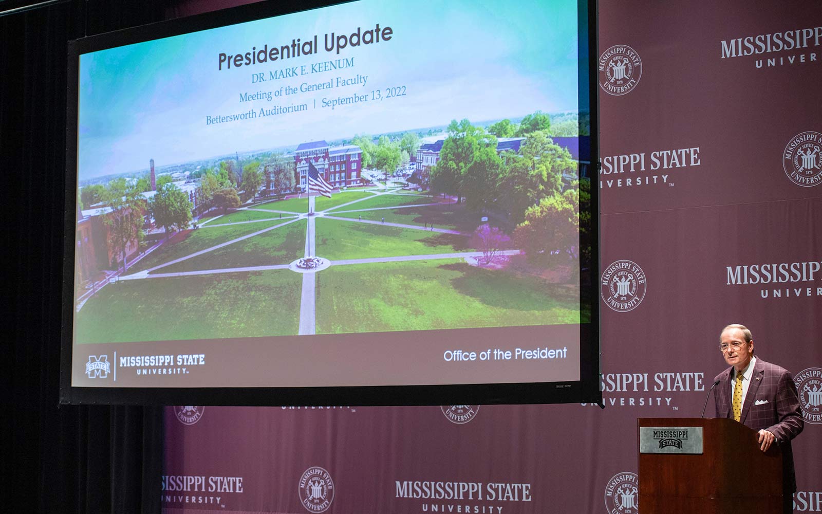 Keenum discusses research accomplishments, student success during annual MSU  faculty meeting | Mississippi State University