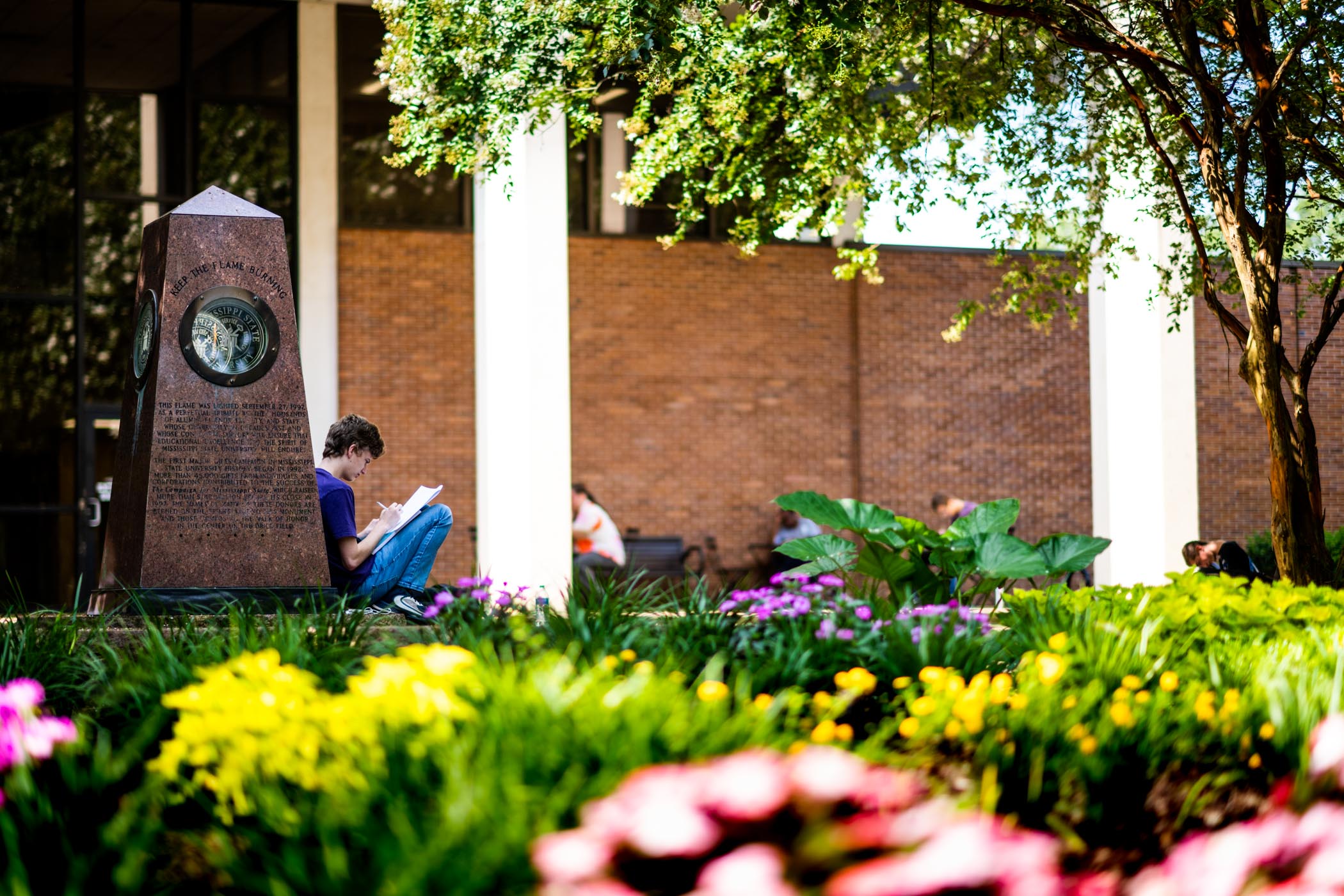 Thanks to a short pause in Starkville&#039;s intense heatwave, MSU students continue their studies outside of Allen Hall-- a mild and refreshing change of scenery for learning.