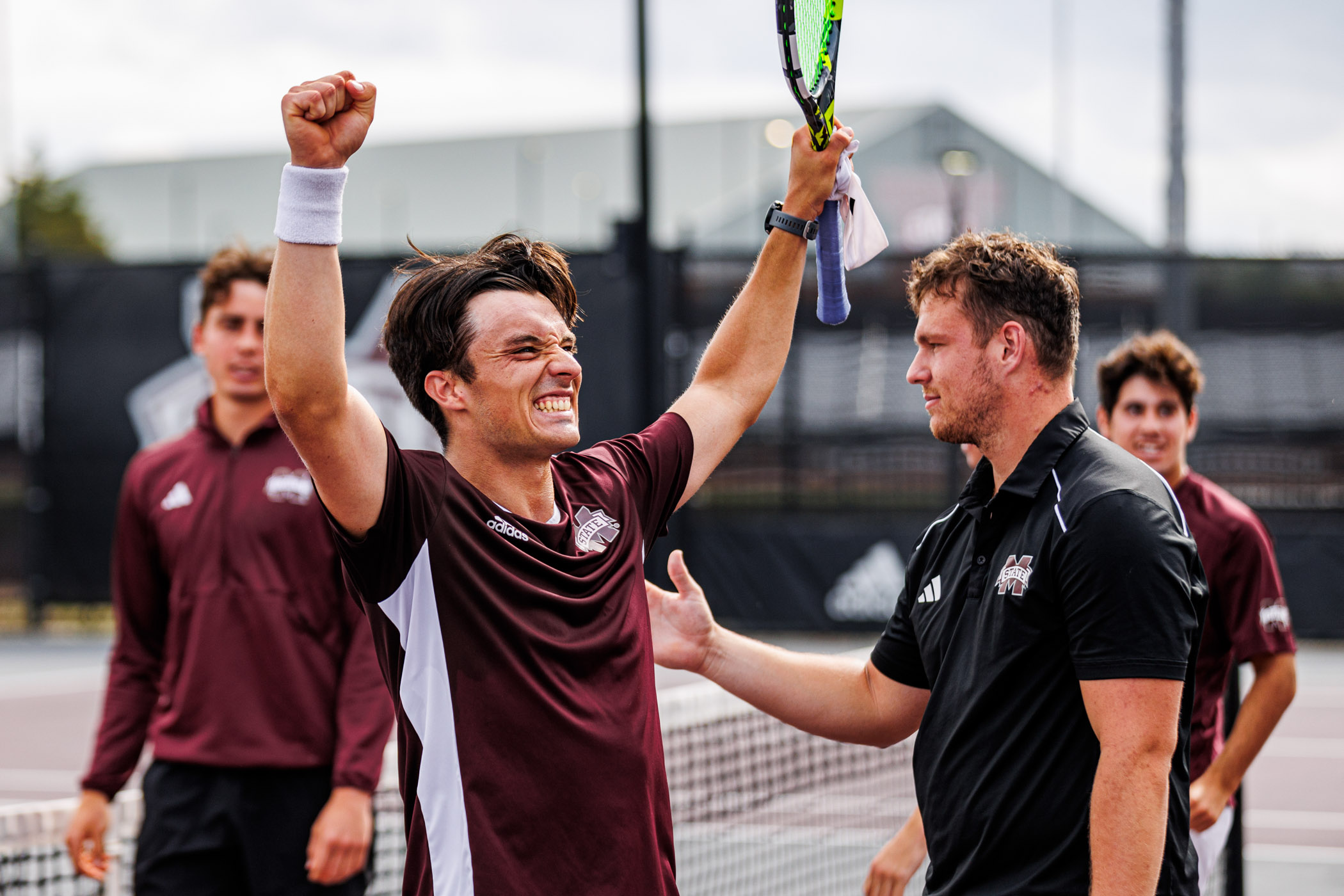 This past weekend, senior men’s tennis player Carles Hernandez celebrated his team’s eighth ranked win of the year