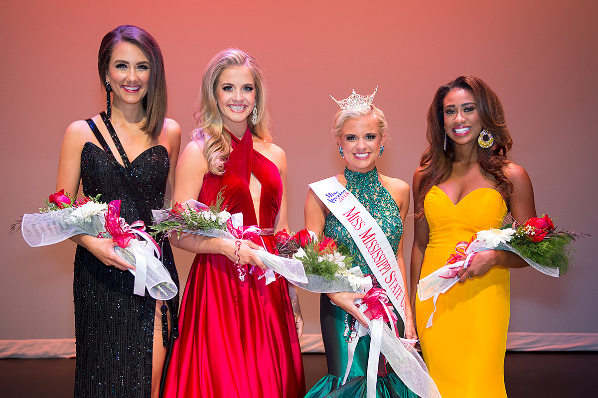 Callie Brown, the new Miss MSU, poses with the 3 runners-ups.