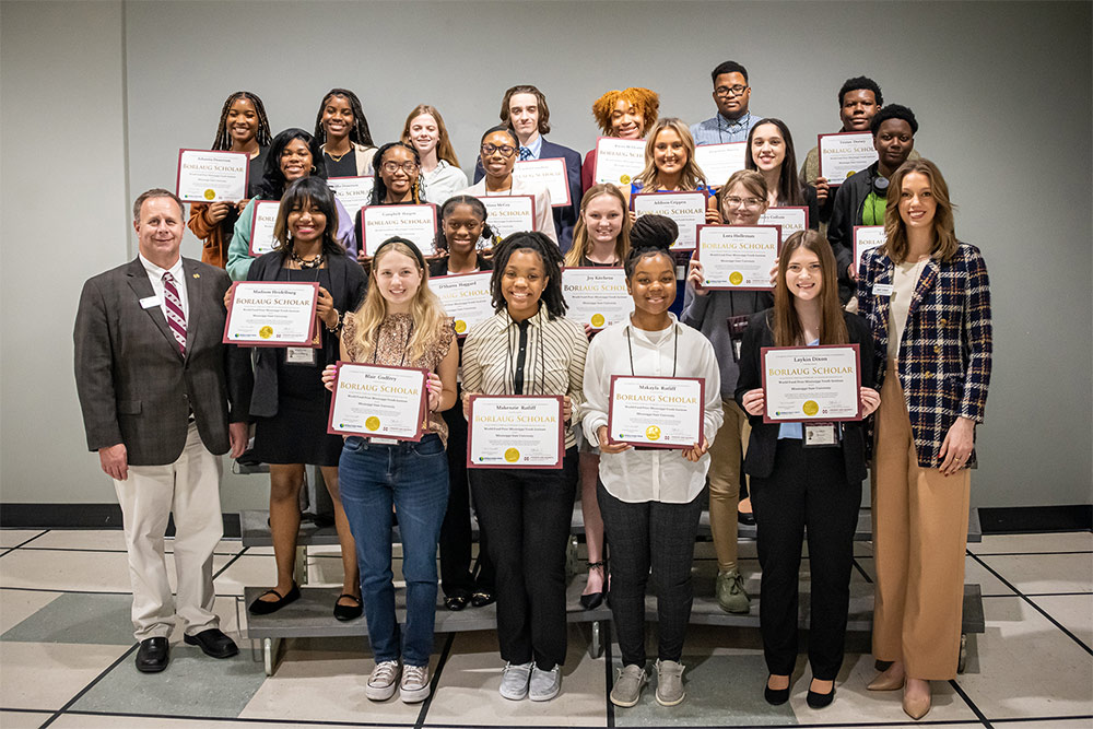 Group photo of the 2024 World Food Prize Mississippi Youth Institute’s Borlaug Scholars recognized at Mississippi State today [Feb. 23]