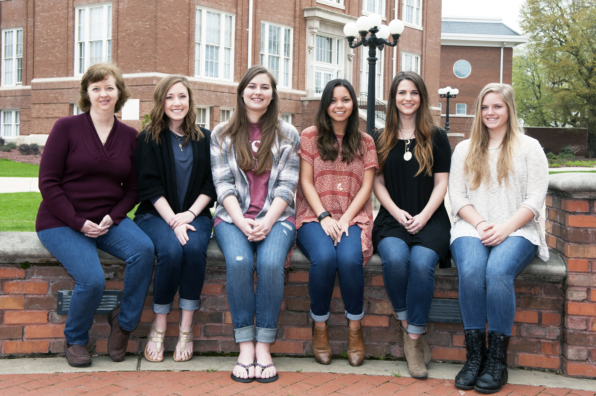 A group of interior design seniors studying at Mississippi State University won a design contest that will feature their ideas on the National Geographic channel's "Cabin Fever." From left are associate professor Amy Crumpton and students Anna Strom, Vanessa Holden, Victoria Owchar, Blake Marlar and Liz Grantham.