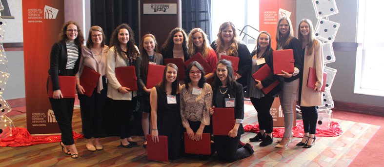 Mississippi State interior design students received 45 of 71 possible awards, including the student team building competition honor, at the American Society of Interior Designers South Central Career Day recently held on the Starkville campus. (Photo submitted/by Haley Austin)