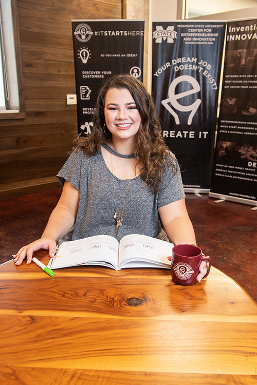 Shelby Baldwin is pictured at MSU's Center for Entrepreneurship and Outreach. (Photo by Beth Wynn)