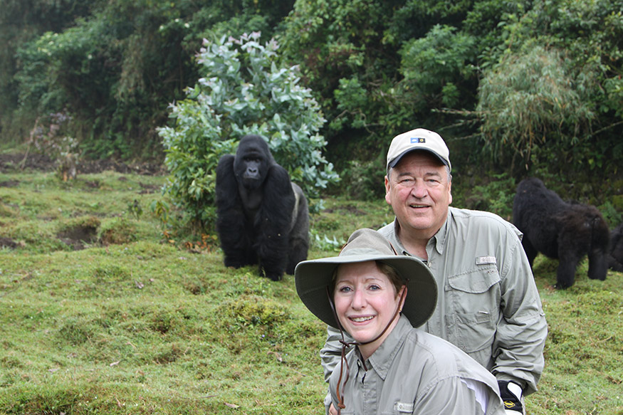 Steve Brandon and his wife, Patsy Fowlkes, pictured with wildlife in the background.