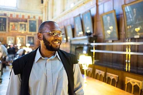 Donald M. “Field” Brown of Vicksburg, MSU’s second Rhodes Scholar, graduated summa cum laude in 2014 with bachelor’s degrees in English and philosophy. Completing his dissertation in African American literature at Harvard University, he is pictured at Christ Church College in Oxford, England, where he studied English literature as an MSU student. (Photo by Megan Bean)