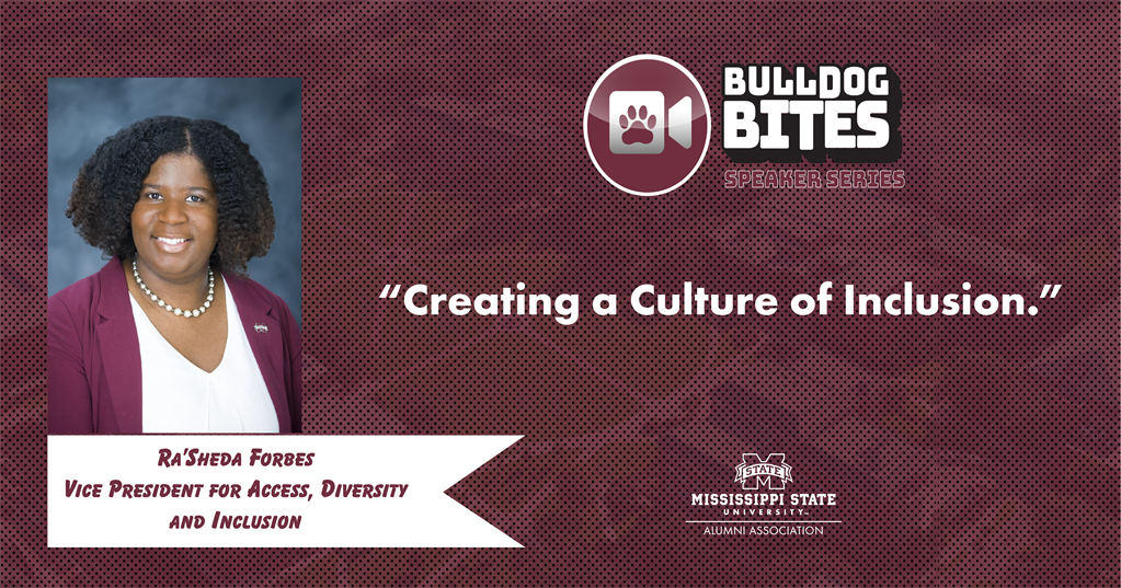 Maroon and white graphic with a photo of MSU Vice President for Access, Diversity and Inclusion Ra'Sheda Forbes