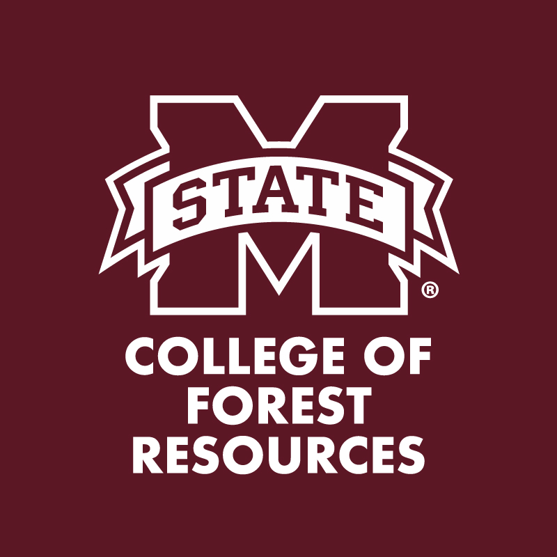 "M-State" and "College of Forest Resources" in white letters on a maroon background