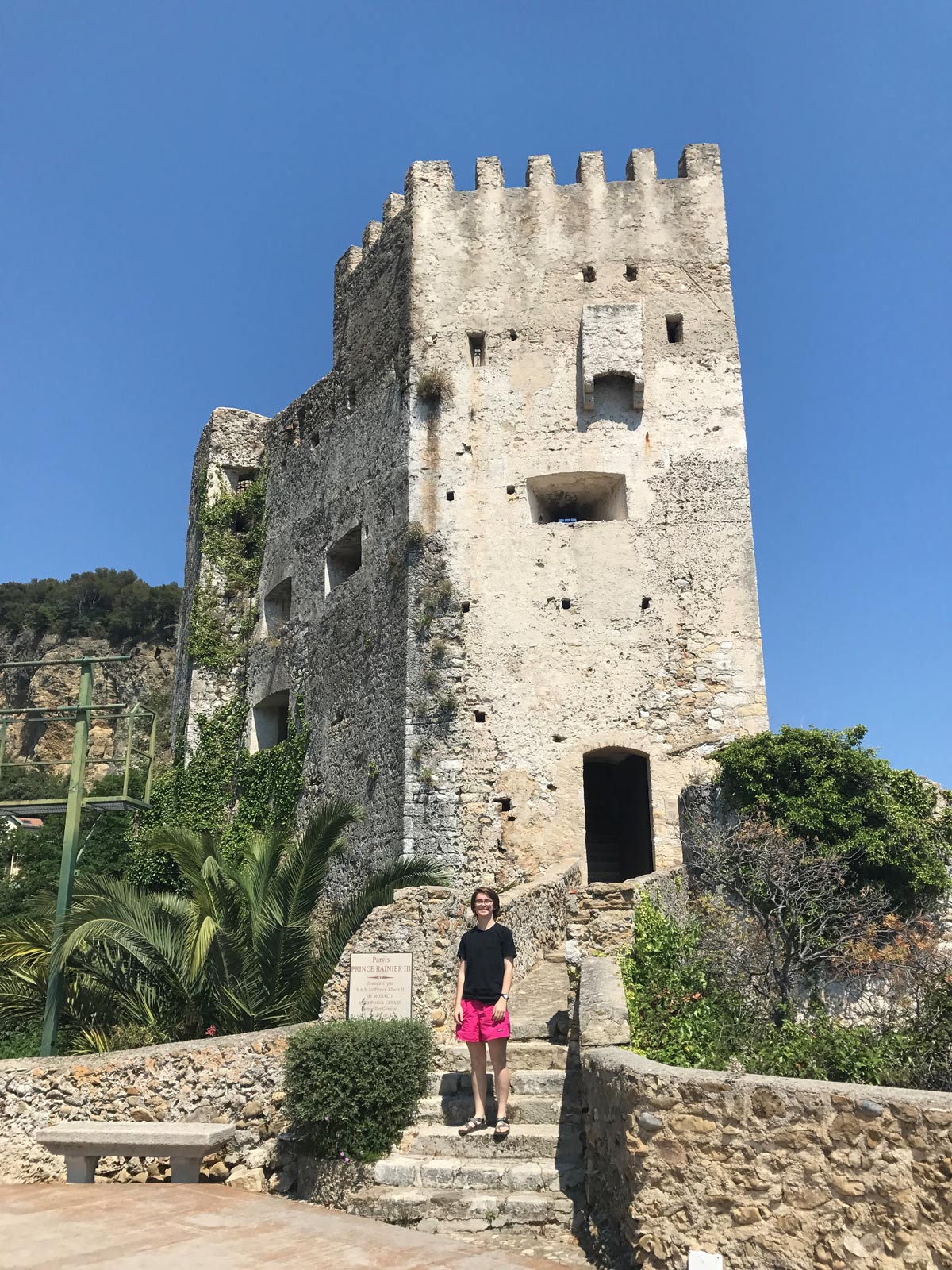 Emily Turner, pictured in front of Rocquebrue Cap Martin in France