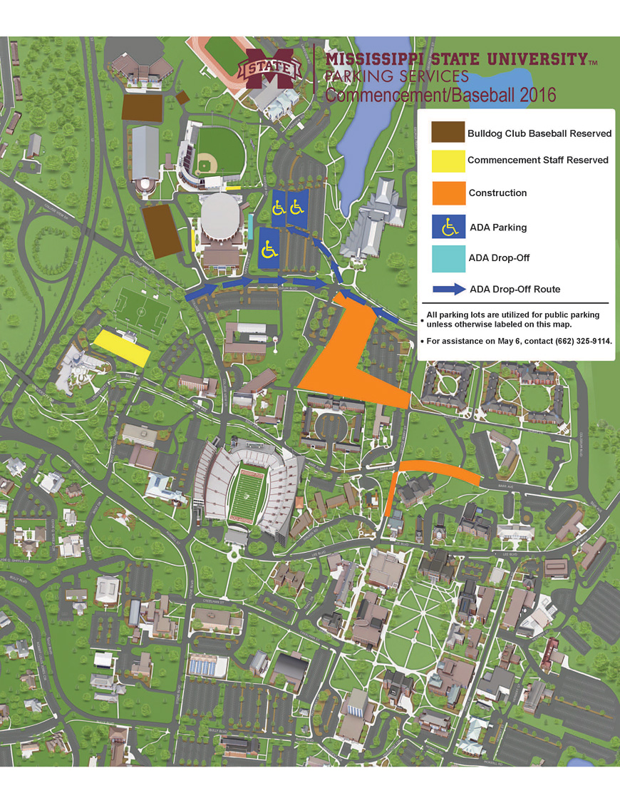 Those preparing to be on campus for these events are encouraged to review the map above for details about Friday’s parking and traffic flow. The map highlights available parking areas, plus handicap parking and handicap unloading/loading on Humphrey Coliseum's east side. Guests using handicap parking must have a valid handicap placard and/or license plate. Also for Friday’s events, the Palmeiro Center and Seal Football Complex parking will be reserved for Bulldog Club parking only.