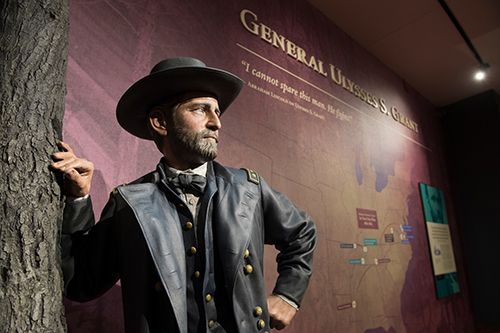 A statue of Ulysses S. Grant during his time as a Civil War General.