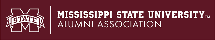 MSU Alumni Association maroon banner logo with white lettering