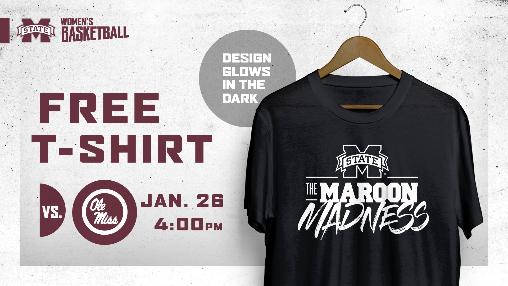 Promotional graphic for MSU women's basketball T-shirt giveaway