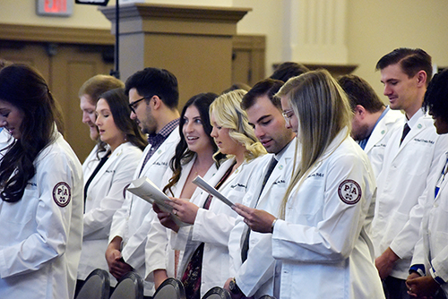 Students with MSU-Meridian’s Master of Physician Assistant Studies program received their white coats on Thursday [Feb. 29]. The white coat is symbolic that the 28 students in the class of 2025 cohort are prepared to enter clinical rotations.