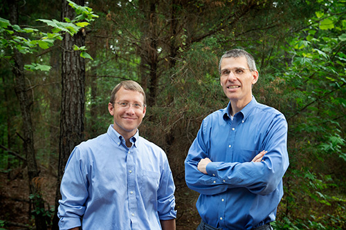 Mark Hersey and Stephen Brain, associate professors in Mississippi State’s Department of History, are the new editors of the journal, Environmental History. (Photo by Megan Bean)
