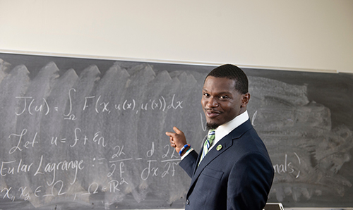 Belzoni native Chartese Jones is an MSU mathematics doctoral student studying numerical partial differential equations. Jones will travel to Romania this year as part of the Erasmus+ program to study with some of the world’s best mathematics scholars. (Photo by Megan Bean)