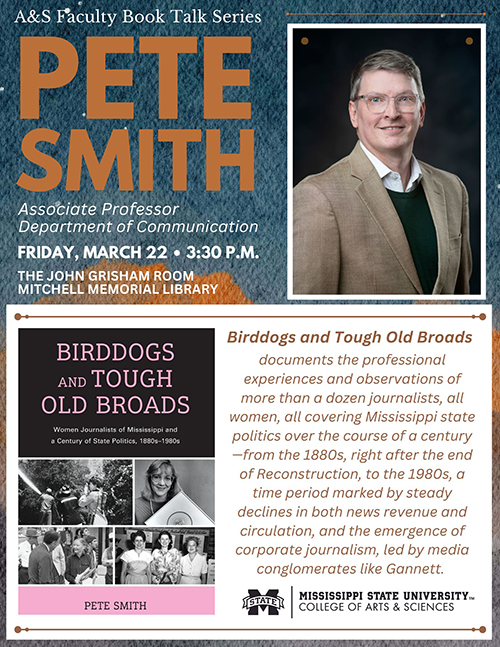 A promotional graphic for Pete Smith's book talk