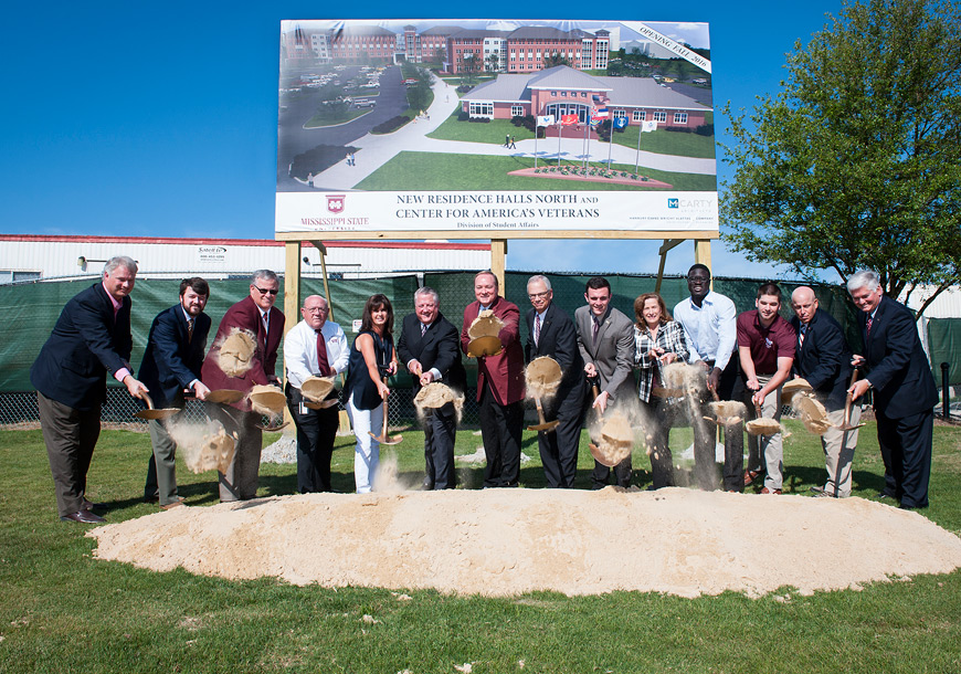 Officials broke ground in May for a new premier facility for Mississippi State’s G. V. “Sonny” Montgomery Center for America’s Veterans, set to open in 2016. MSU again is listed among the Military Times Best for Vets: College 2016 rankings. (Photo by Russ Houston)