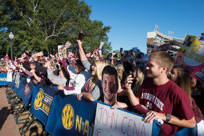 SEC Nation will air live from the Junction beginning at 9 a.m. Saturday. Visitors coming to campus are urged to be mindful of gameday road closures and pedestrian safety measures. (Photo by Beth Wynn)