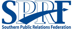 SPRF Logo in blue in white