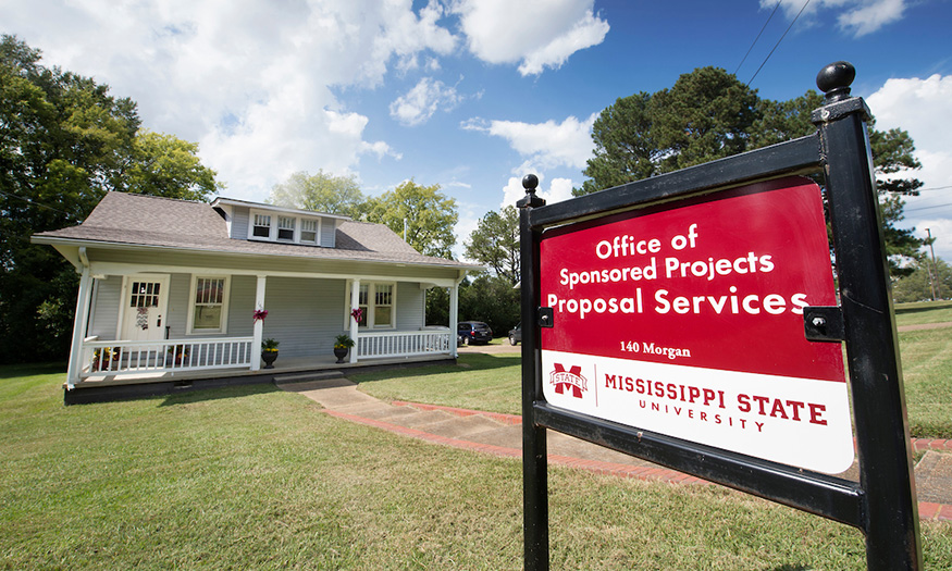 Located in a newly furnished house at 140 Morgan Ave. on the Starkville campus, Mississippi State University’s new Office of Proposal Services provides support to faculty and staff researchers engaged in the proposal and grant writing process. (Photo by Megan Bean)