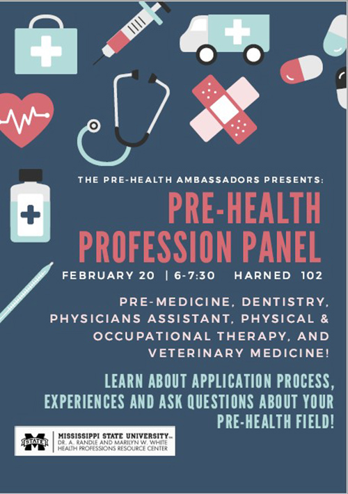Pre-Health Profession Panel flyer