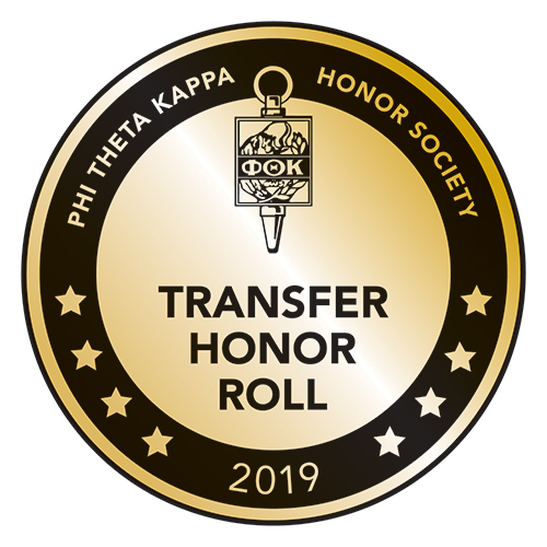 Phi Theta Kappa Transfer Honor Roll 2019 gold emblem