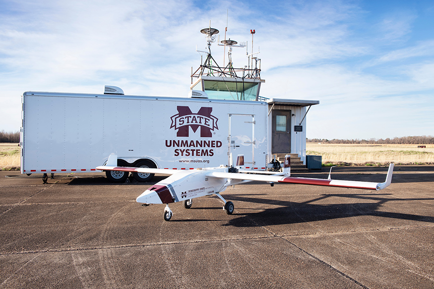 The TigerShark XP aircraft recently acquired by Raspet Flight Research Laboratory will increase the center’s research capabilities and ability to assist Mississippians in disaster relief scenarios. (Photo by Beth Wynn)