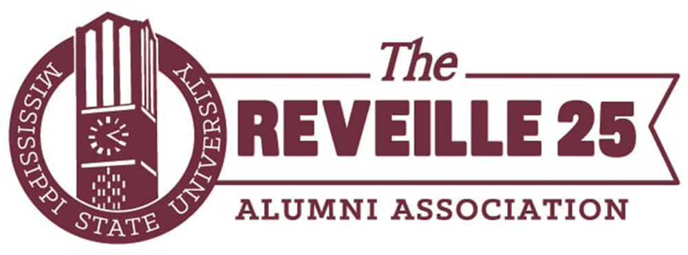 A graphic promoting the MSU Alumni Association's Reveille 25 program.