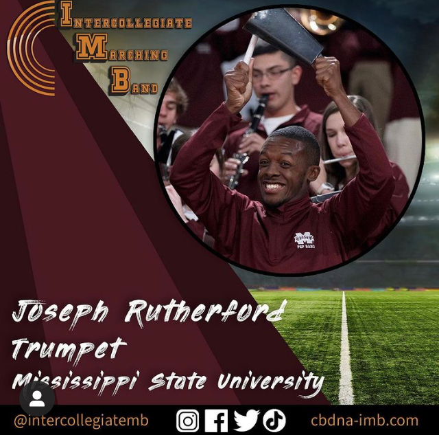 Joseph Rutherford, a computer engineering junior playing trumpet.