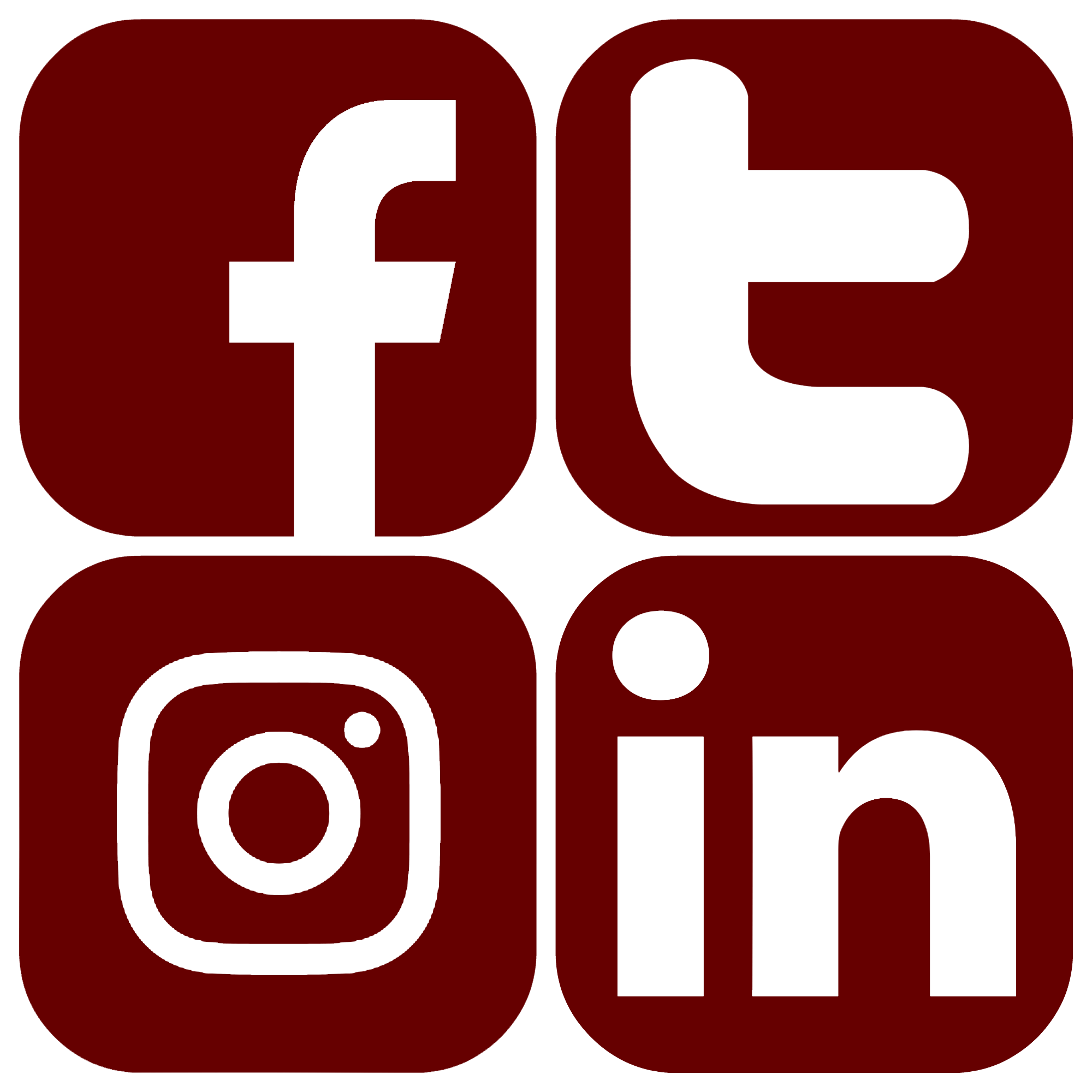 Social Media Logos - Facebook, Twitter, Instagram and Linkedin 