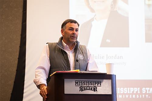 Mississippi Secretary of State Michael Watson speaks during the Pathways to Resilience Summit at MSU.