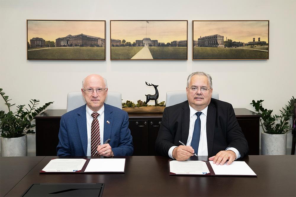 MSU Provost and Executive Vice President David Shaw and UniRV President Alberto Barella Netto