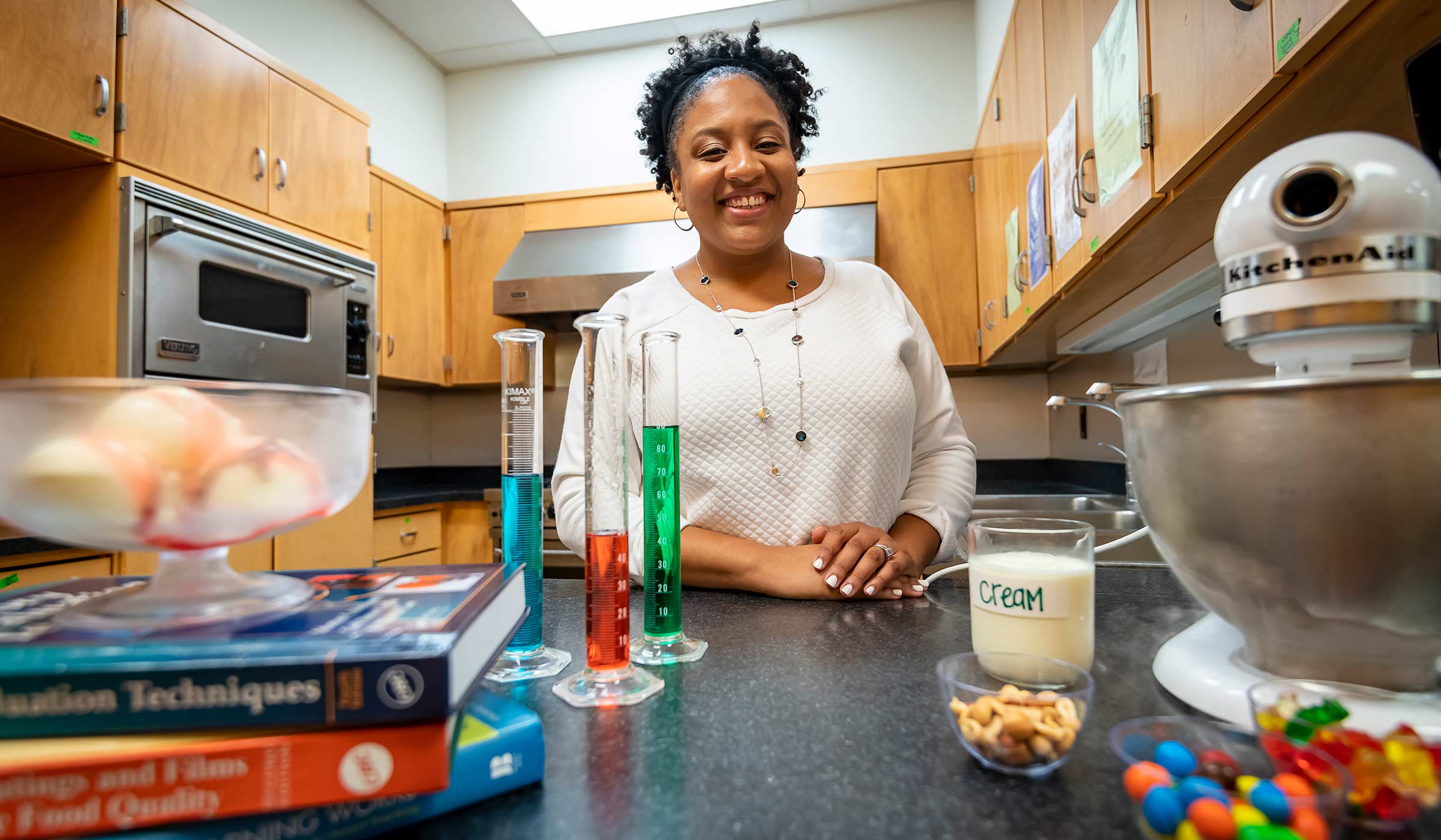 Jasmine Hendrix, pictured in a kitchen