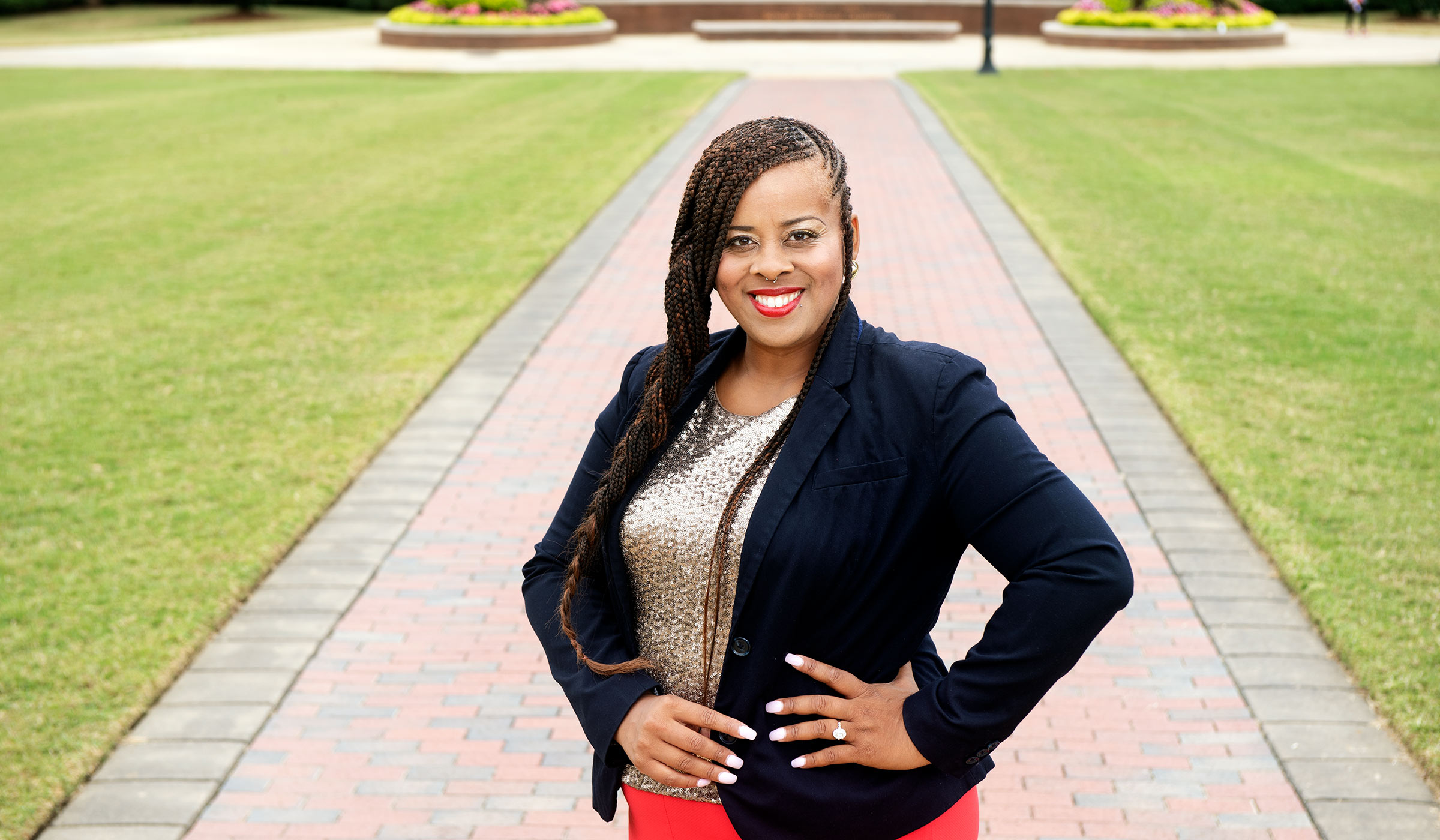 Qiana Cutts, pictured on the MSU Drill Field.