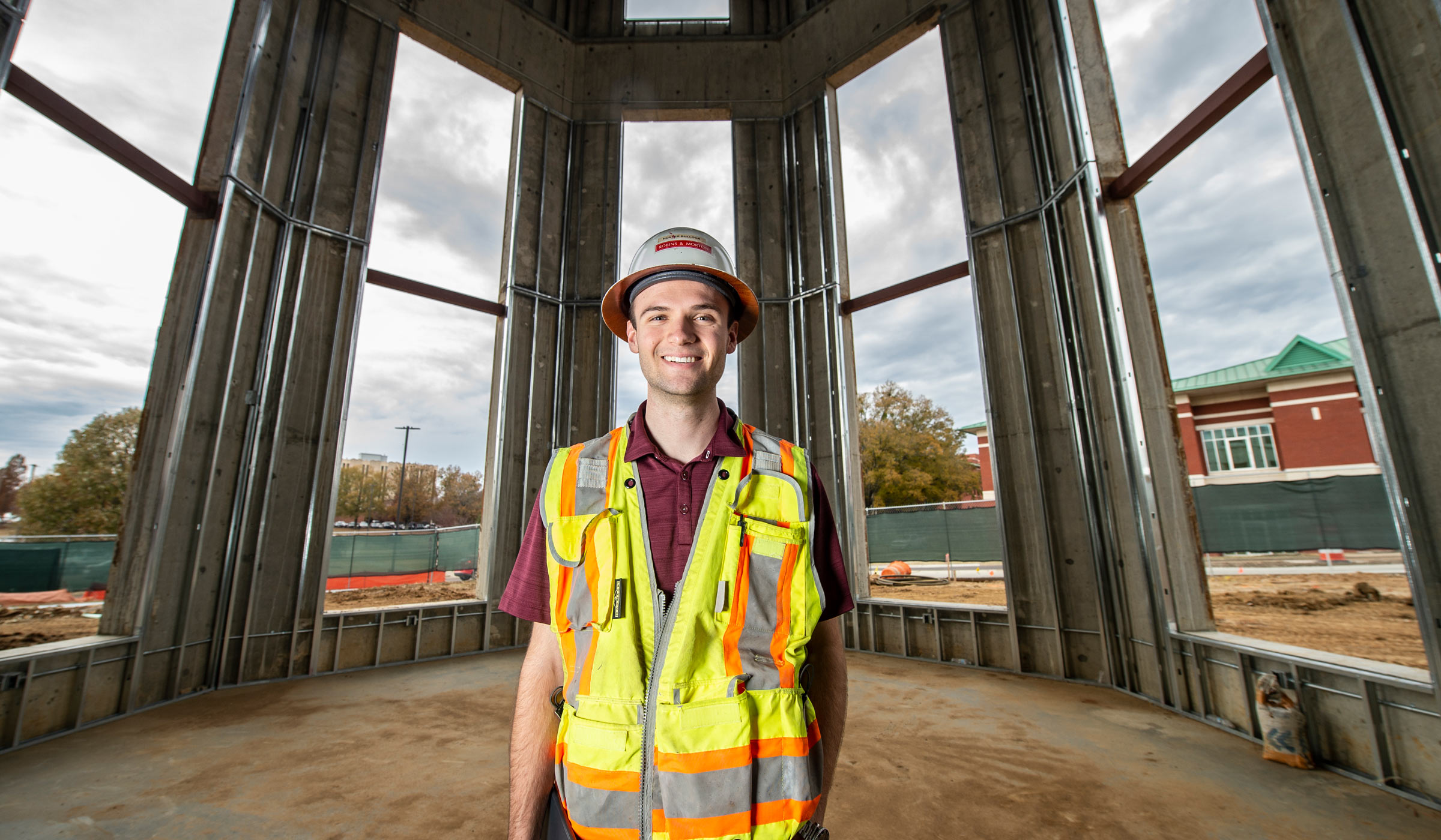 Hunter Bullock, pictured at a construction site.