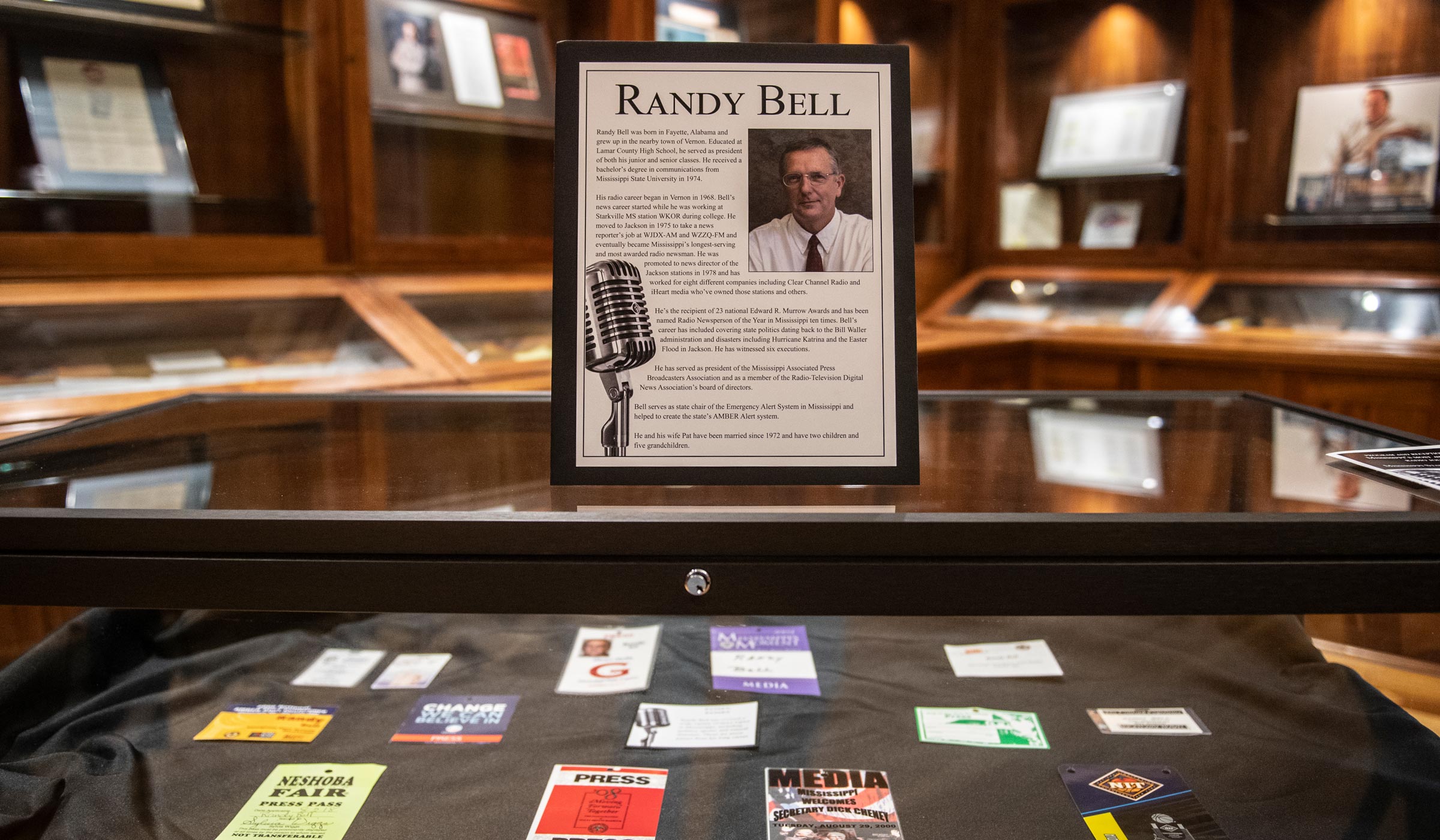 Various press passes are among materials from Randy Bell’s extensive collection that are being added to the Mississippi Journalism Collection.