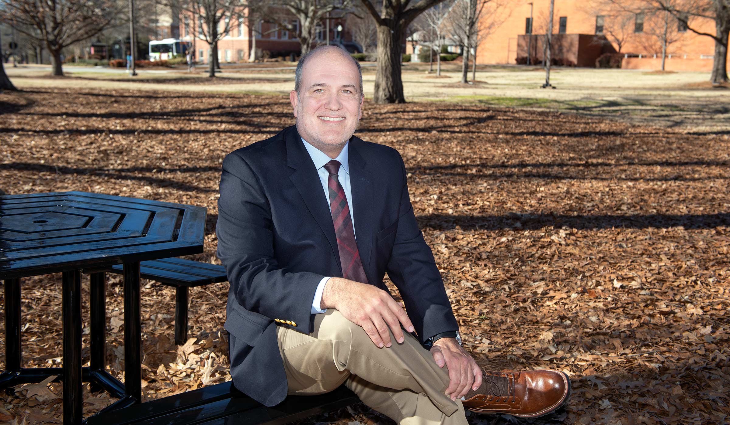 Tommy Anderson, pictured sitting outside on the MSU campus. 