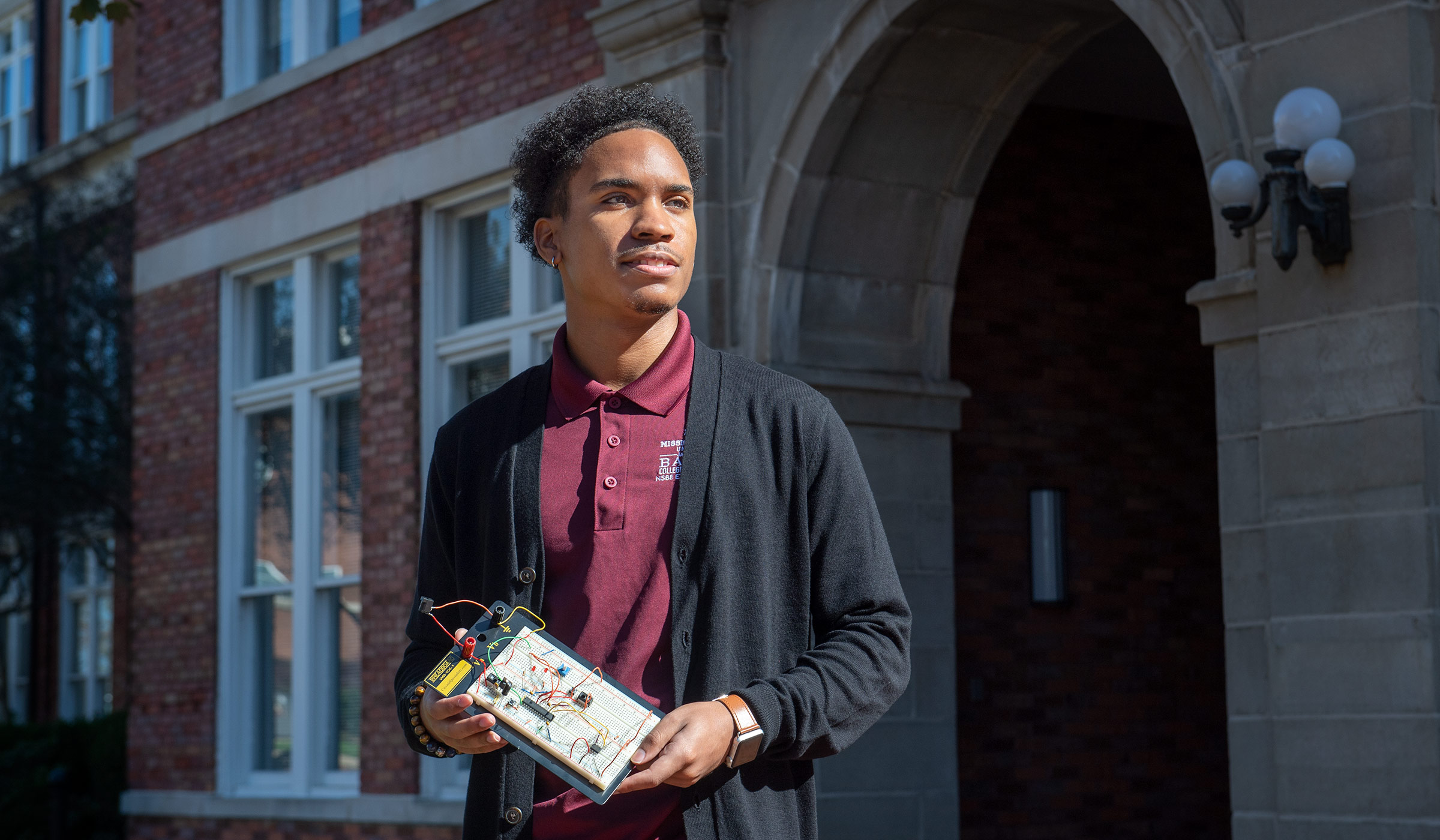 Jonathan Cheeks, pictured outside of McCain Hall