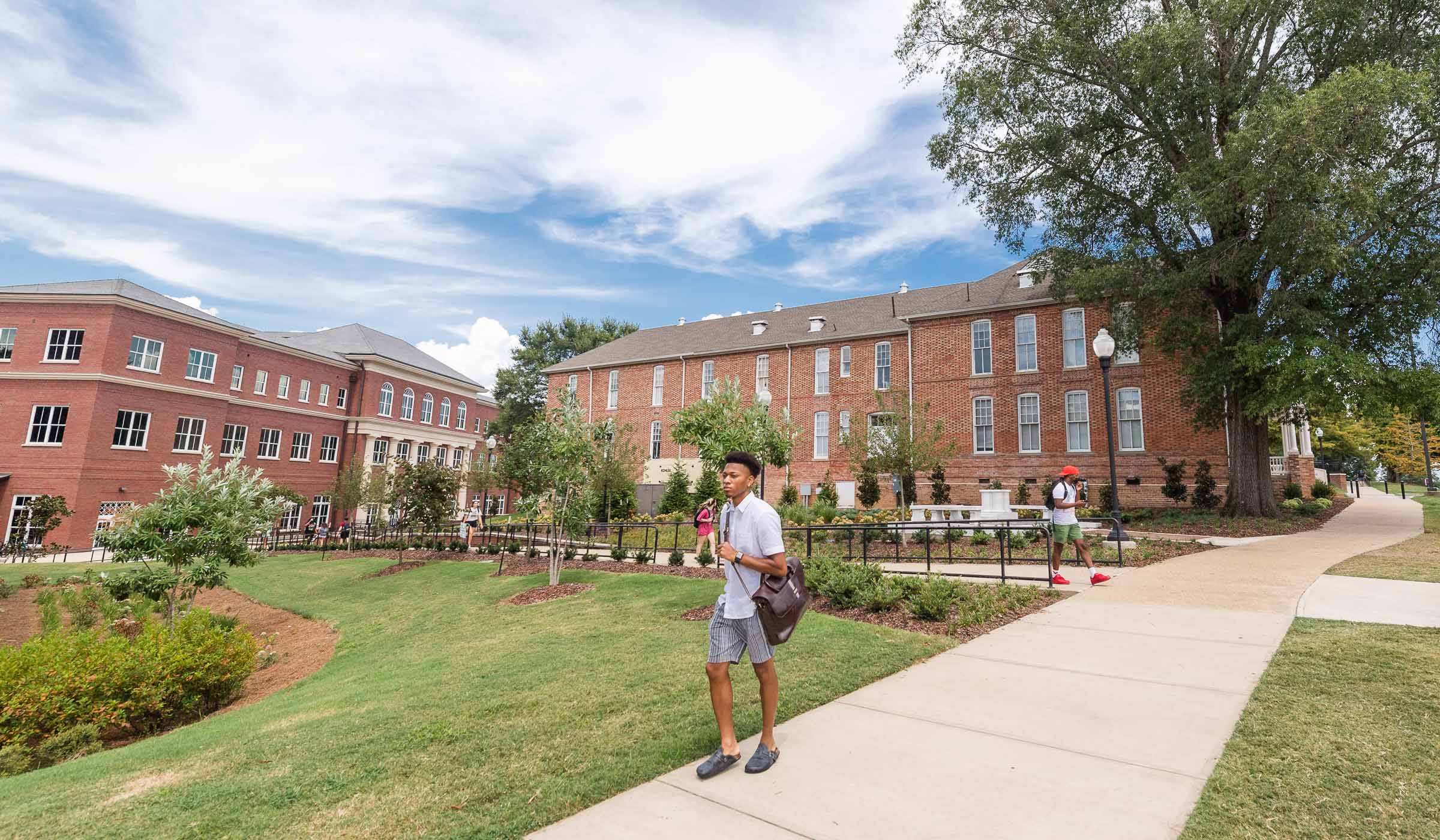 Student walking on campus