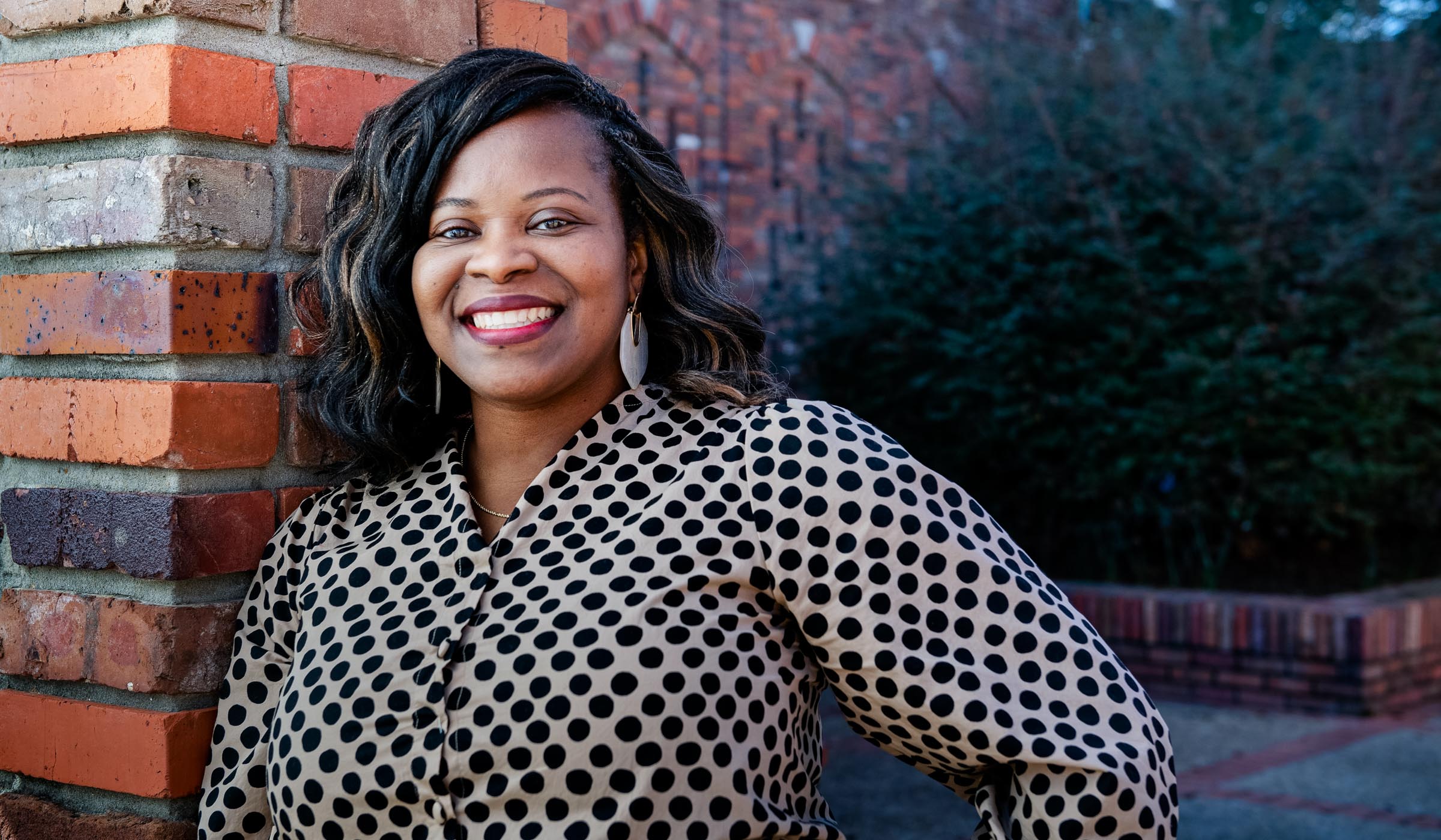 Audrey Bell, pictured outside MSU's Chapel of Memories.