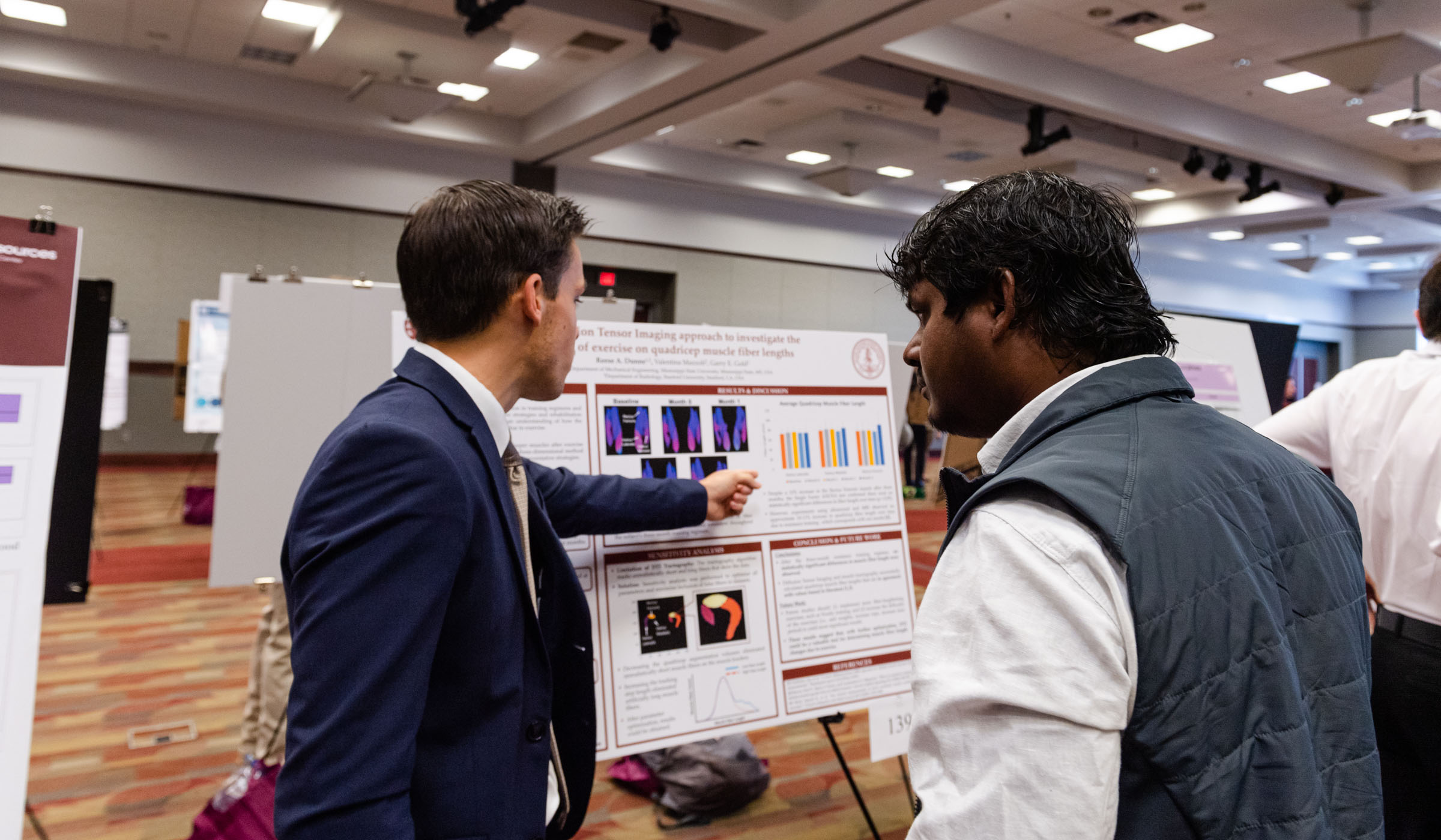 Student presenting at Spring Undergraduate Research Symposium