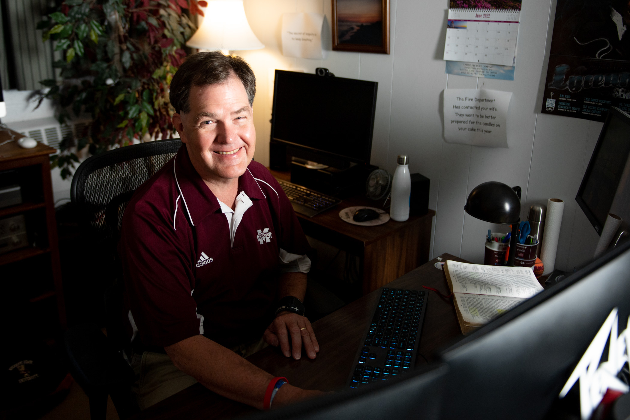 Andy Smith, pictured behind his computer in his office.