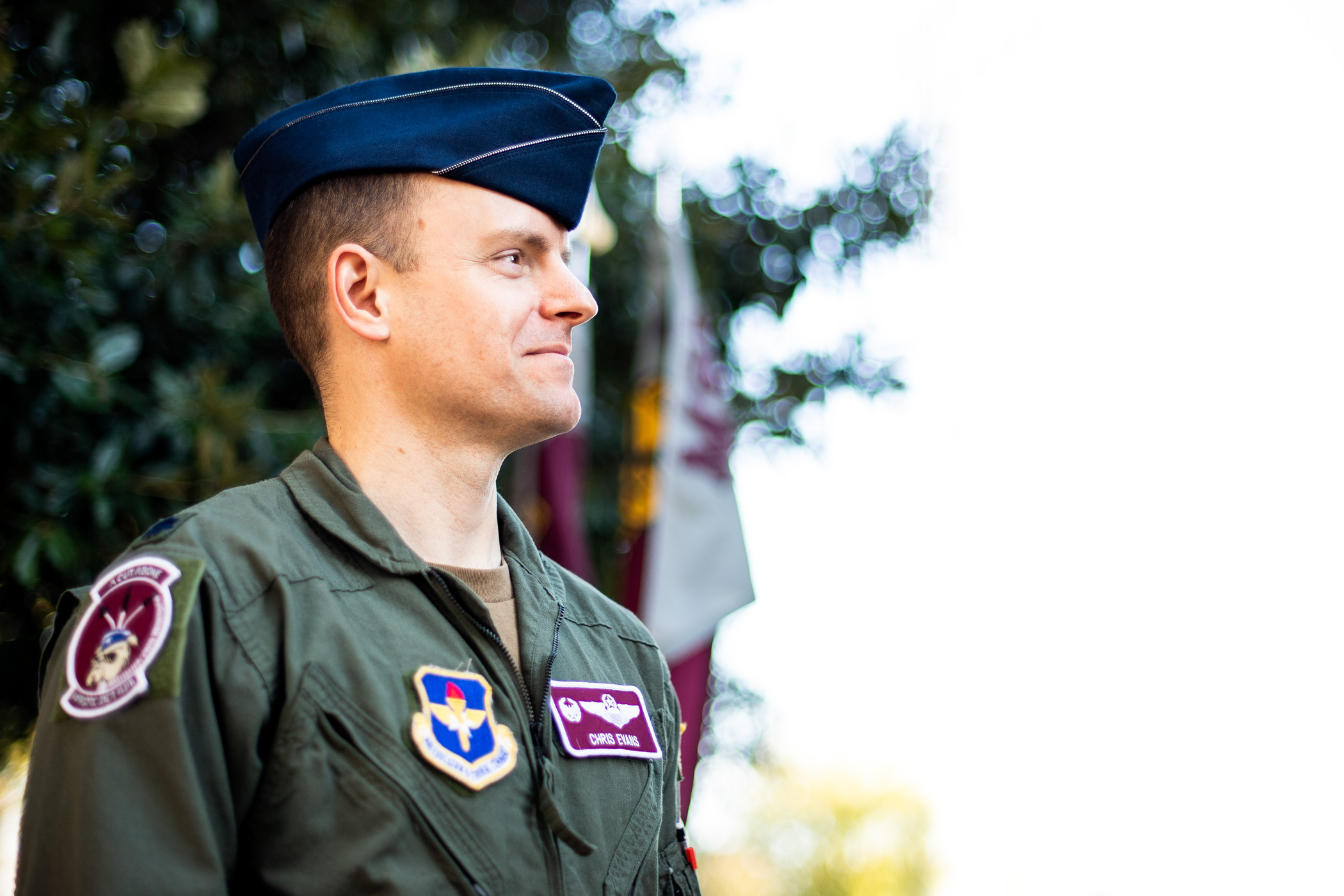 Lt. Col. Christopher S. Evans, pictured wearing his Air Force uniform on the MSU campus