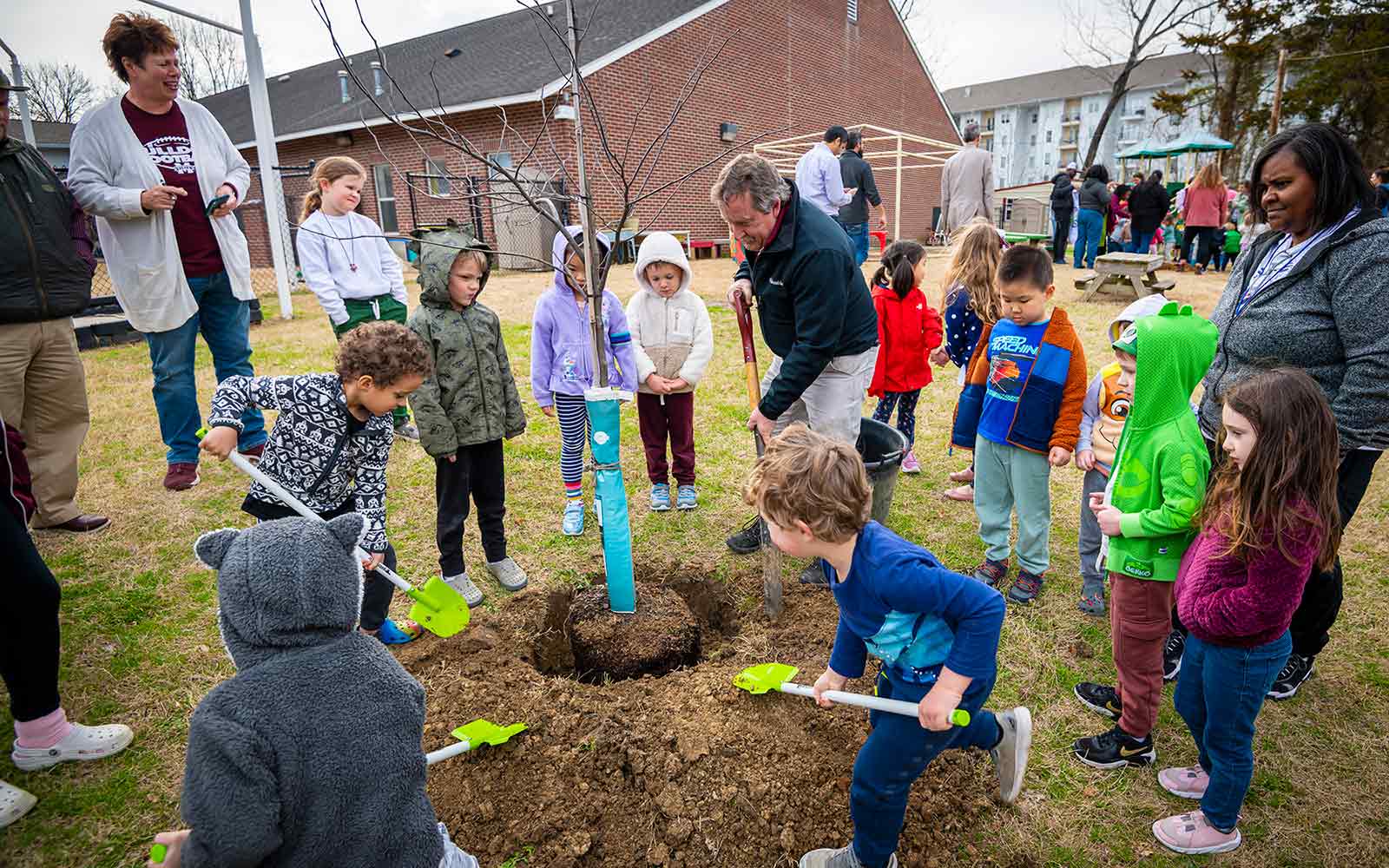 MSU celebrates Arbor Day with tree planting at Child Development Center