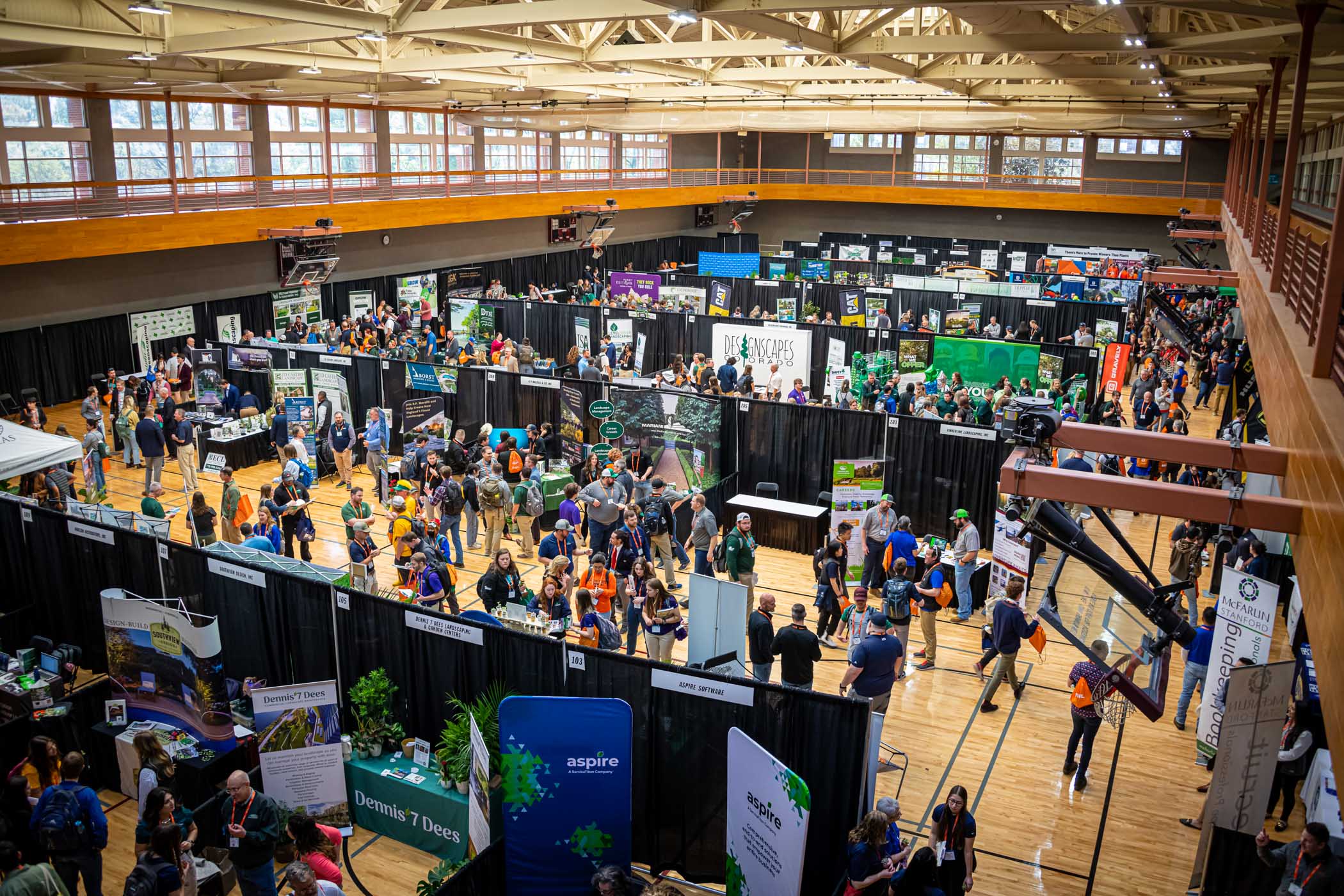 More than 600 students convened at MSU this week for the National Collegiate Landscape Competition. The 47th annual event, billed as the largest career fair in the industry, once again returned to its roots at MSU as students from 47 schools participated in real-world, competitive events. Here, attendees participate in the career fair located at the Sanderson Center on Thursday, March 16, 2023. (Photo by David Ammon) 