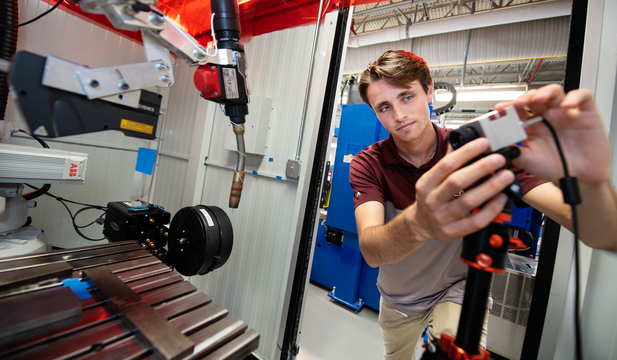 Christian Zamiela, pictured in the CAVS additive manufacturing lab