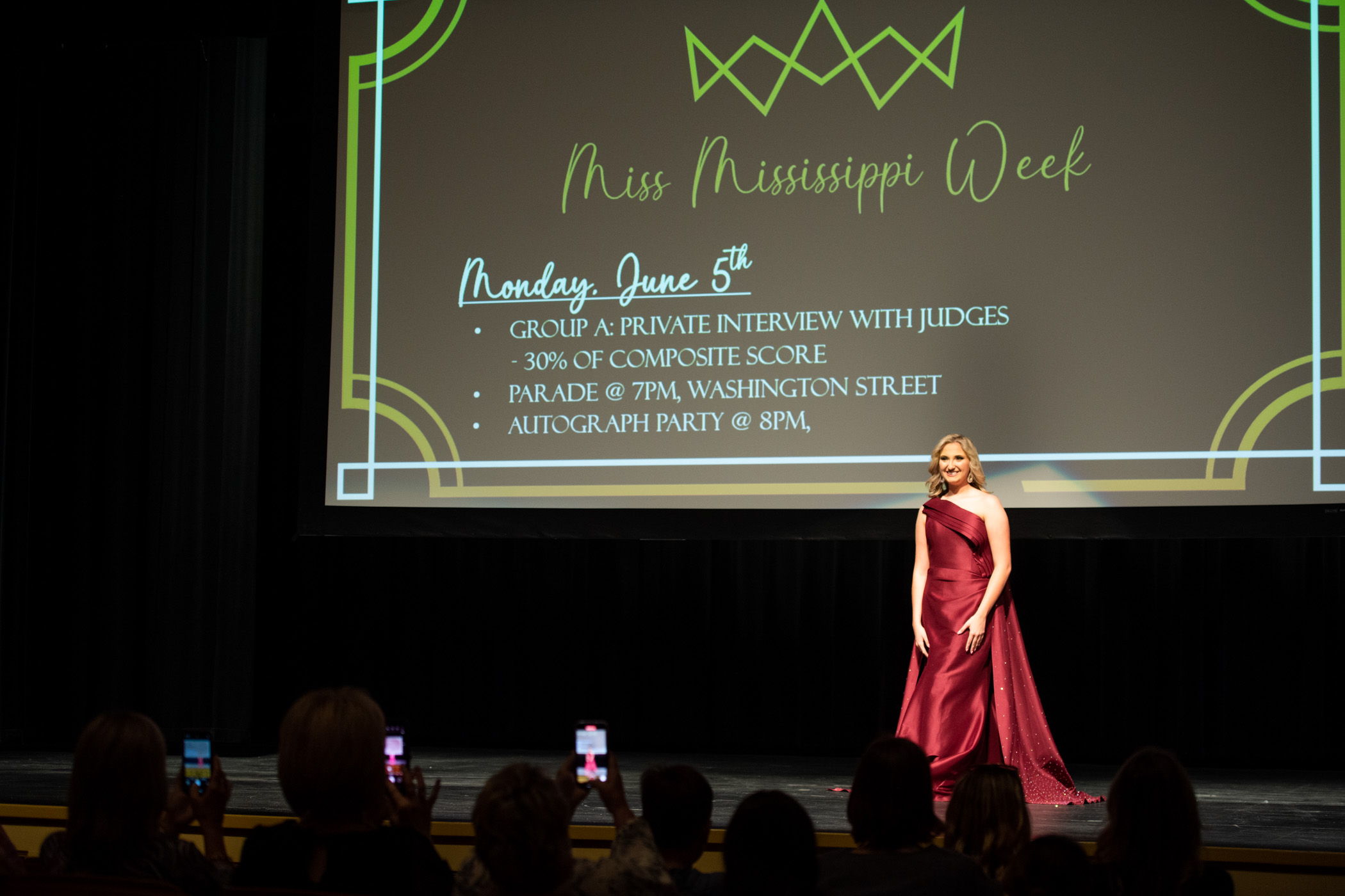 Reigning Miss MSU Anna Katherine Thompson dazzles before family and friends at a special send-off celebration before she makes her way to Vicksburg for the 2023 Miss Mississippi Competition.