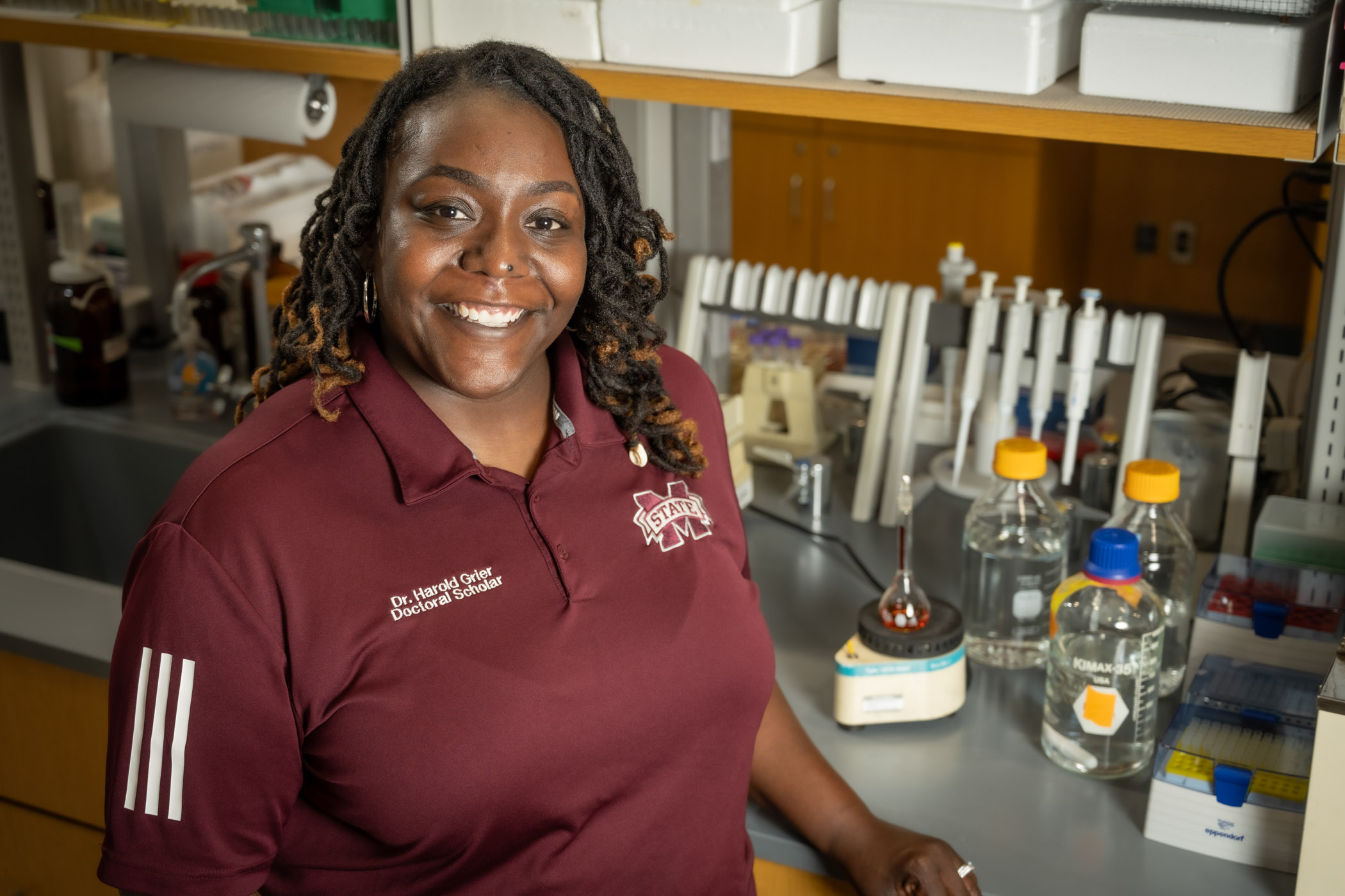 Chiquita Price, pictured in a lab.