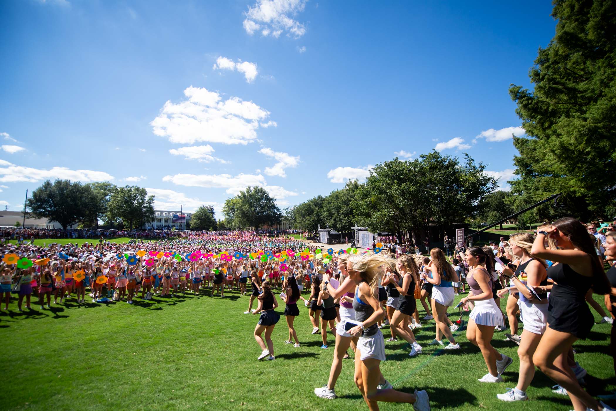 New members of MSU&#039;s Panhellenic Council run home to their chapters at MSU Amphitheater.